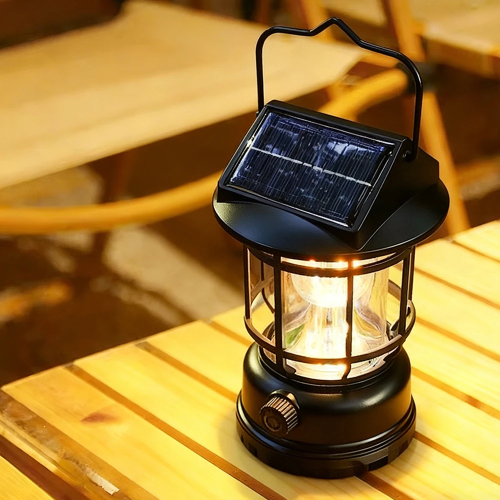 

Портативный фонарь для кемпинга на открытом воздухе, перезаряжаемый через USB, ретро-светильник LED для экстренных ситуаций, рыбалки, походов, палаток, ночник, водонепроницаемый.