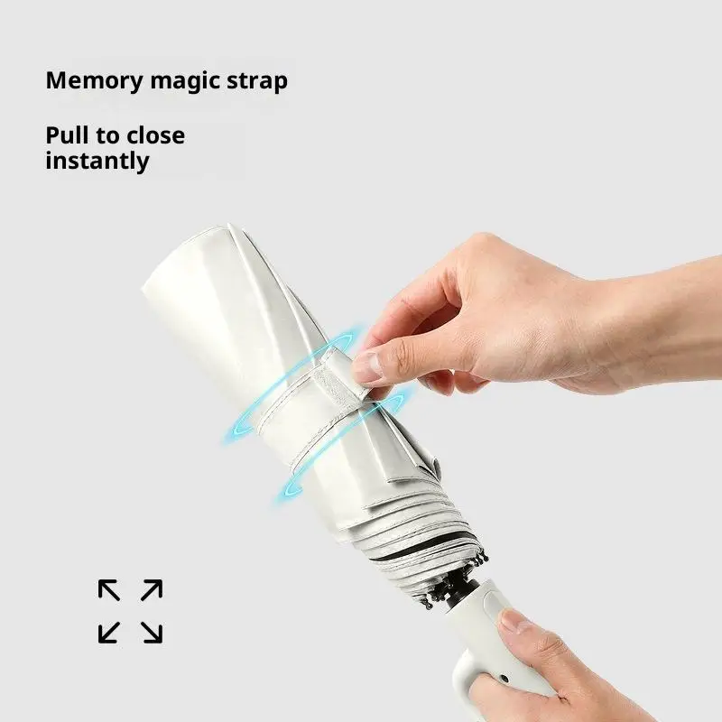 مظلة أوتوماتيكية بتصميم مشبك حلقي للرجال والنساء قابلة للطي 105 سم مظلة كبيرة قوية للحماية من الأشعة فوق البنفسجية #5