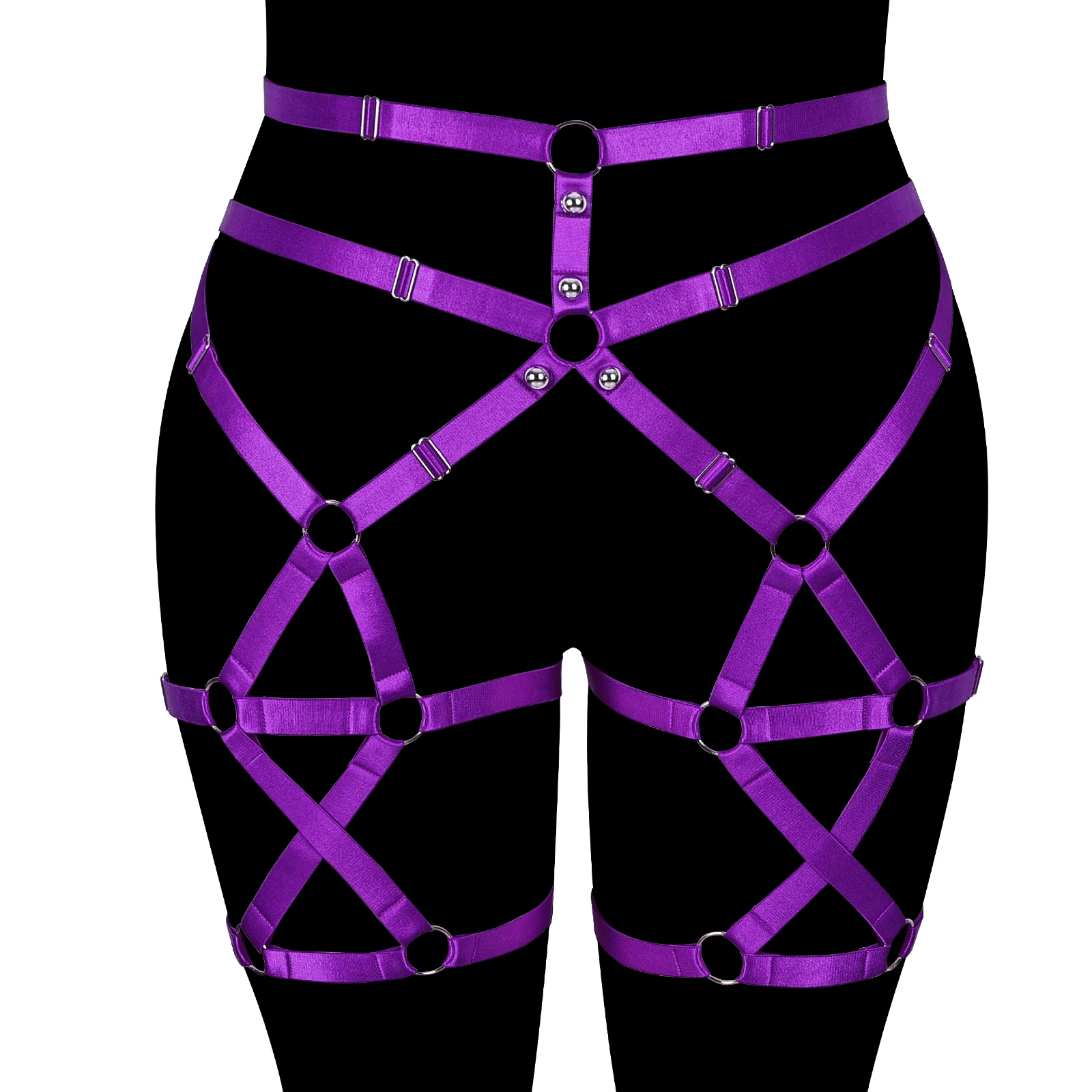 

Women Plus Size Garter Suspender Belt Bondage Lingerie Cage Pole Dance Rave Wear Stockings Garters Halloween Body Harness