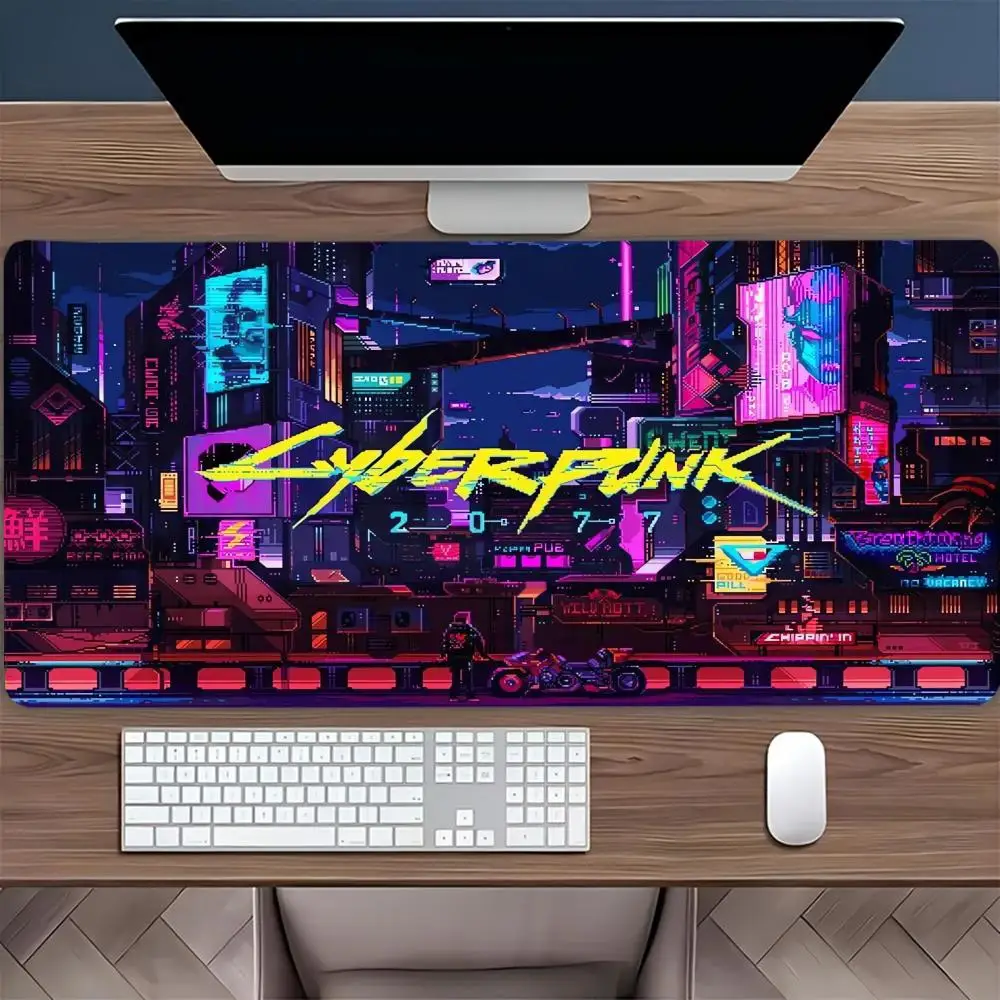 

XXL Large-size Gaming Mouse Pad with Cyberpunk City-style Design, Laptop Accessory, Suitable for Office and Home Gaming