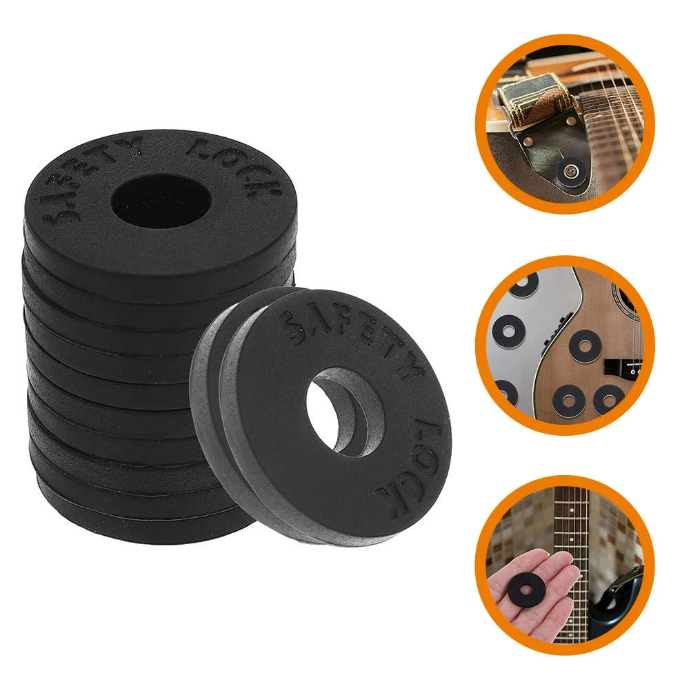 

12 Pcs Guitar Strap Buckle Spacer Lock Pads Anti Slip Gasket Guitars Accessories Protector Belt Locks for