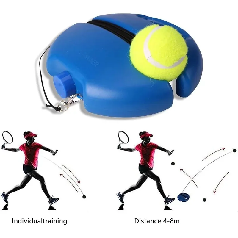 

String Tennis Practice Equipment TennisTrainer Rebound BallsTennis Training Equipment with Rope and Anti-Slide Trainer Baseboard