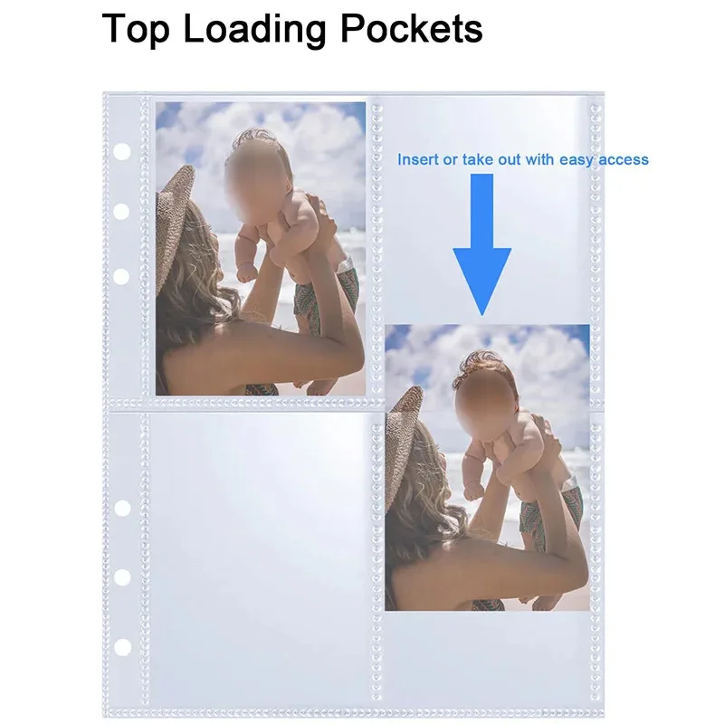 25pcs 페이지 (4 그리드) 사진 카드 A5-Binder Kpop 사진 앨범 아이돌 카드 루스 리프 수집 도서 바인더 바인더 Photocard 홀더 크기 비교
