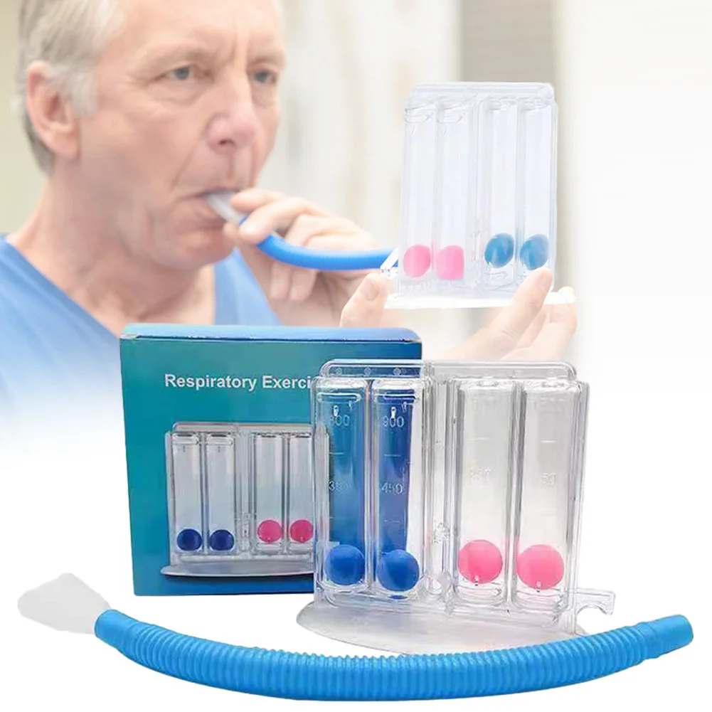 Entrenador de respiración profunda de pulmones, dispositivo de espirómetro de estímulo efectivo, equipo de rehabilitación de capacidad pulmonar, 4 bolas