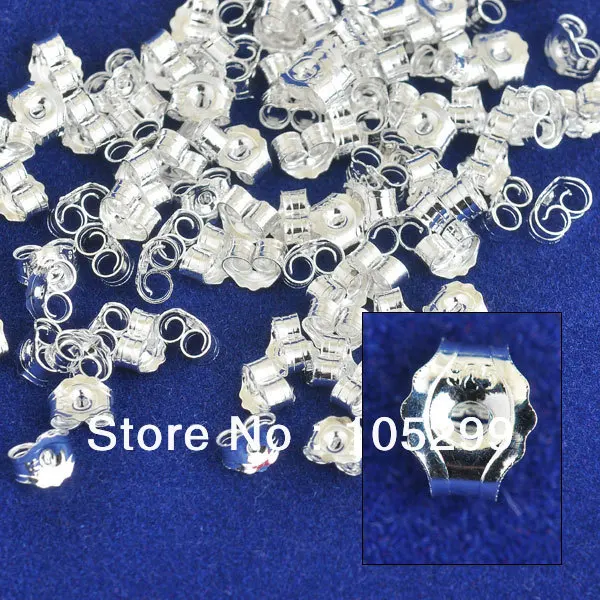 Fast Shipping 200PCS 925 Sterling Silver BACK STOPPERS Earrings Jewelry Findings For Stud Pin Jewelry Settings Accessories