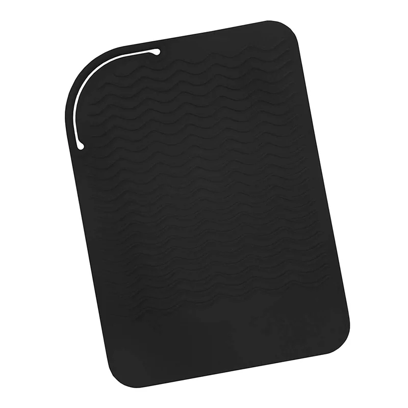ABUN-2X Black Silicone Heat Resistant Travel Mat, Anti-Heat Pad For Hair Straighteners,Flat Irons And Other Hot Styling Tools