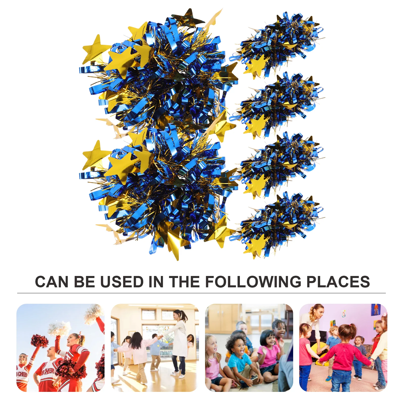 

6pcs Cheerleading Pom Poms Wrist Flower Sequins Bright Colors Durable Quality Easy Wear Design Sports Events Parties Dance