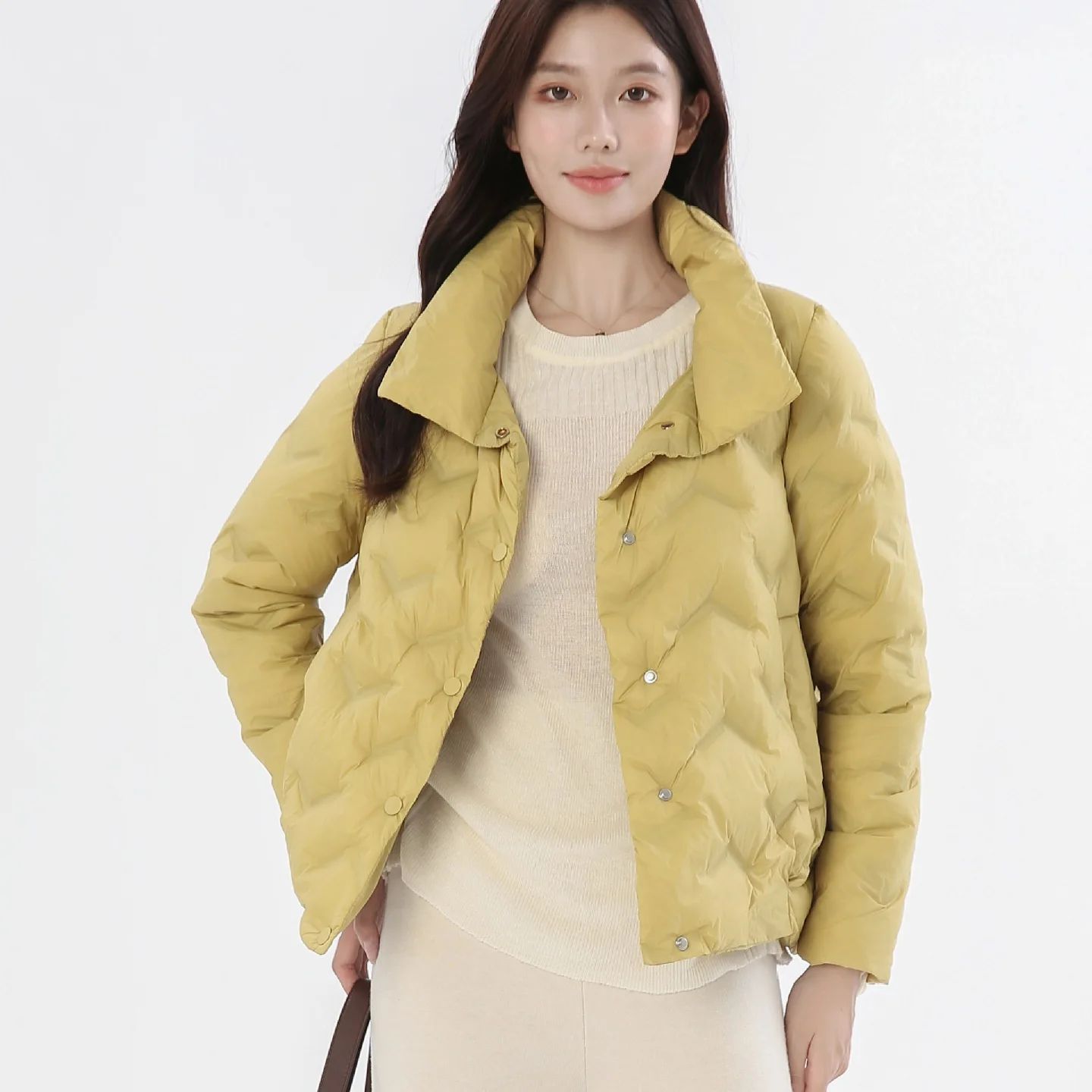 Doudoune légère décontractée à col montant pour femme, mode automne et hiver