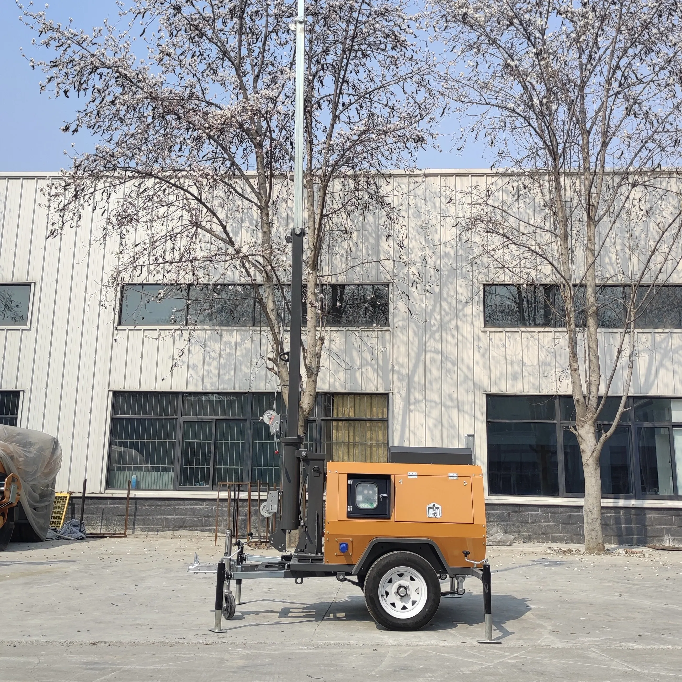 Hongchen 9M Lifting Engineering Lighting Vehicle Outdoor Emergency Mobile Green/Yellow 1 Year Warranty 600kg