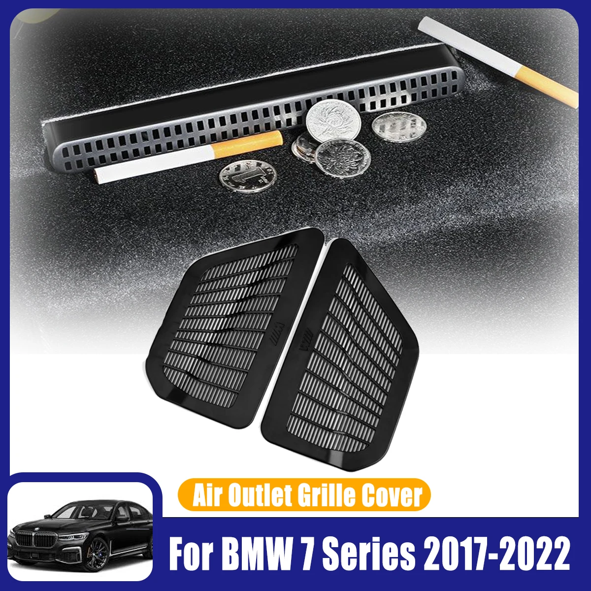 Air Vent Outlet Cover For BMW 7 Series 2017-2022 2019 2020 Car Accessories Under-Seat Protector Anti Debris Dust Mesh Conditoner