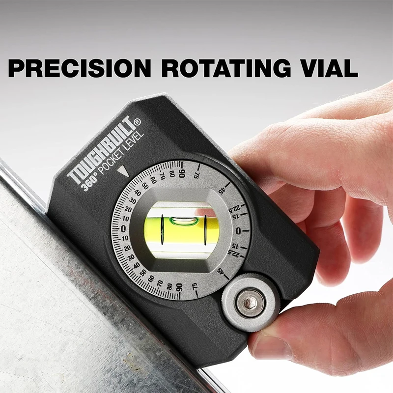TOUGHBUILT TB-H2-L-4R 360° Degrees Pocket Level Magnetic Level Durable Tool Accessories