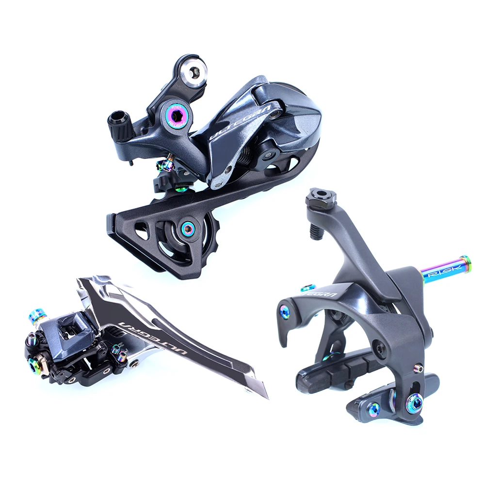 リスク-Shimano ultegra r8000用のチタン合金スクリューキット,フロントおよびリアロードバイクキャリパーブレーキ用ボルト,49個