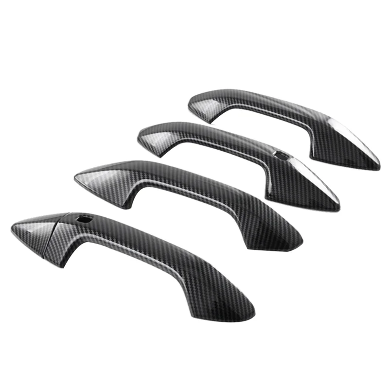 ABS Carbon Fiber Outside Door Handle Puller Cover Trim Sticker for Kia Sportage NQ5 2021-2023 with Smart Key Hole LHD