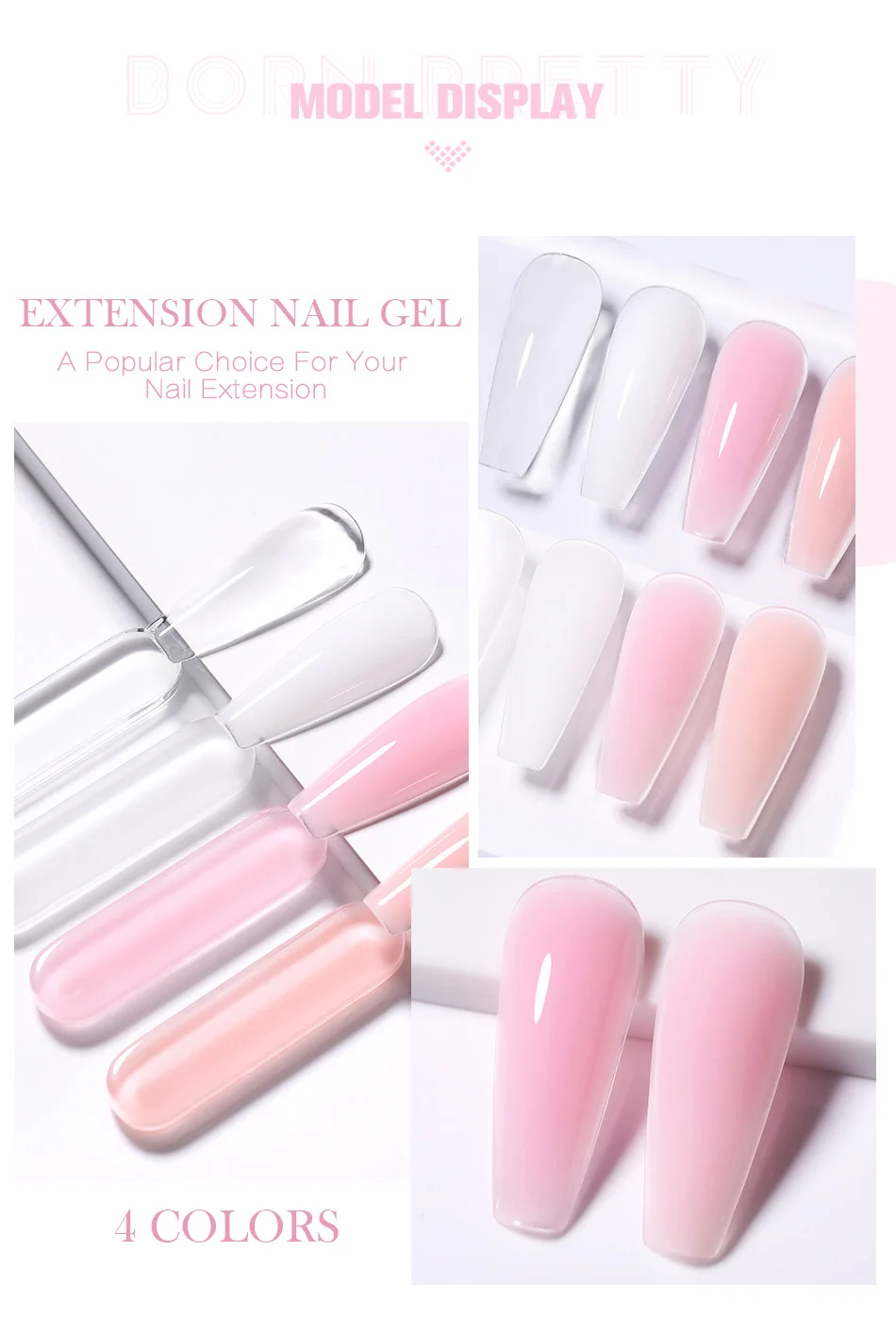 BORN PRETTY 60 ml klares Nagelverlängerungsgel, Acryl-UV-Gel, Soak Off Crystal, schnelle Verlängerung, Finger, hartes Gel, Nagelspitzen, Maniküre – Detail 3