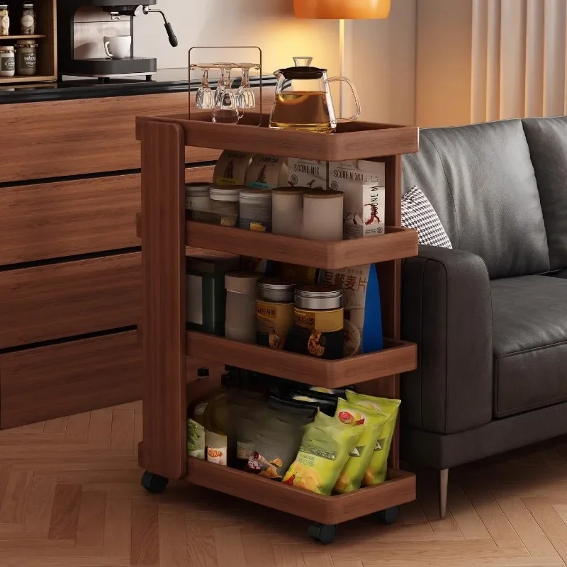 Medieval trolley removable sofa side storage cabinet tea table food rack