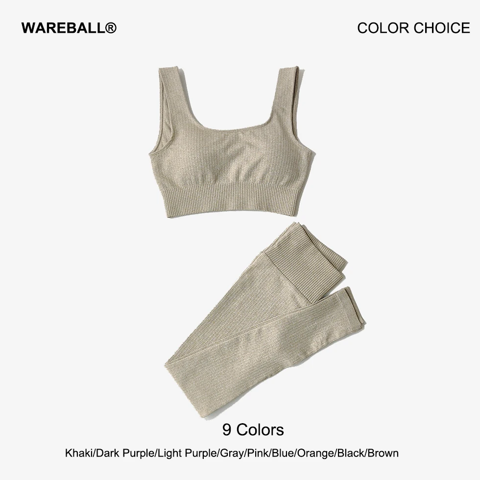 WAREBALL Women's Sportswear Fitness Yoga Sets High Waist Sports Leggings Sports Bra Gym Clothing Workout Set Sport Suit