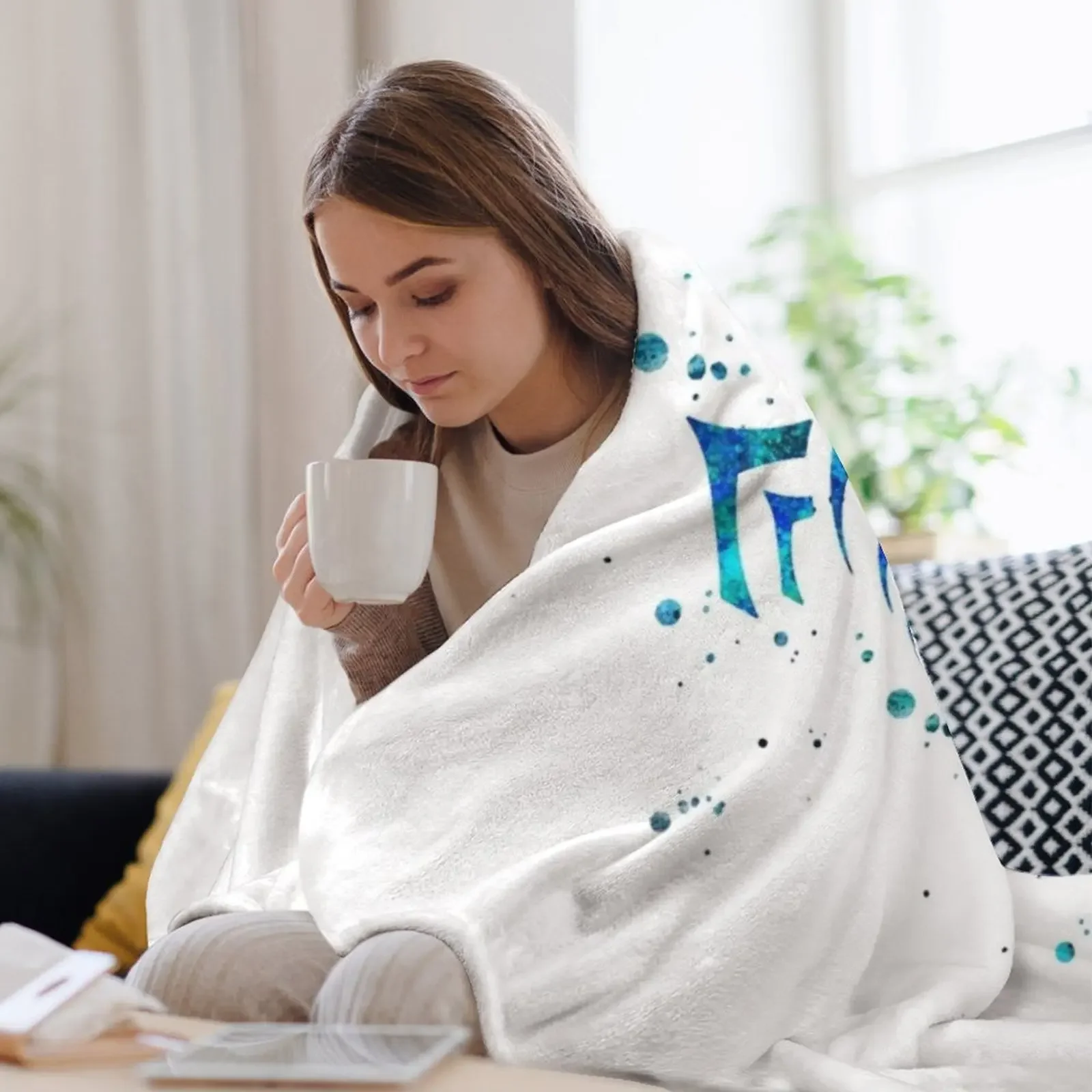 بطانية رمي بألوان مائية بشعار Warframe، بطانيات سميكة فاخرة للسرير، بطانيات أنيمي مرجحة #3