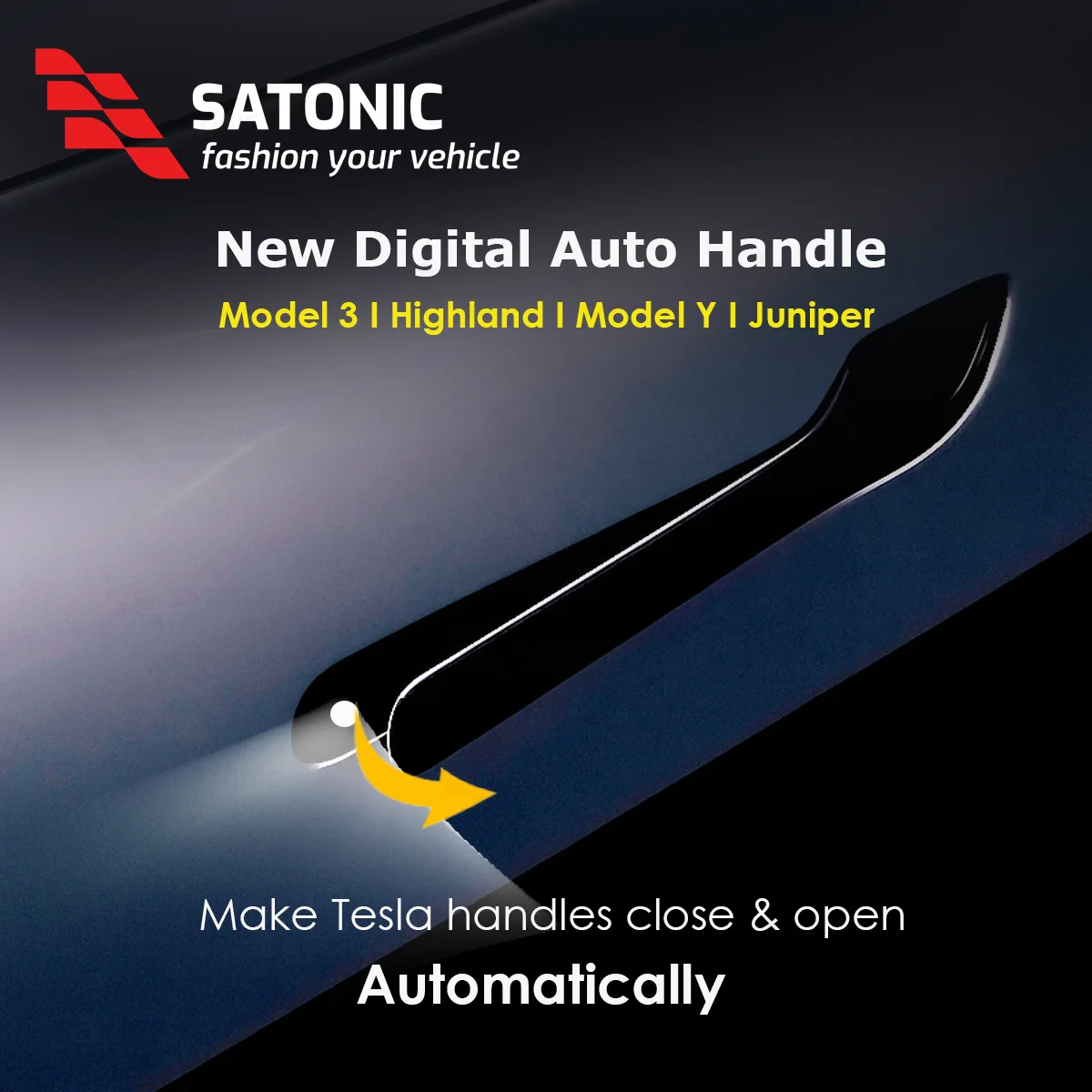 SATONIC Auto Presenting Door Handles For Tesla New Model Y YL Model 3 Highland  Automatic Handbar Wireless Retain Factory Handle