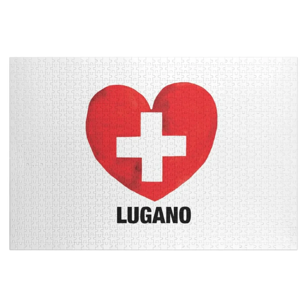 Amor Suiza ciudad Lugano rompecabezas personalizable regalo para niños personalizado para niños juego niños con foto rompecabezas