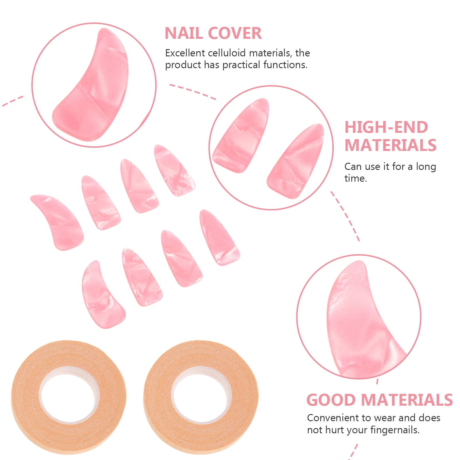 

Practice Nails Guzheng Finger Guard Fake Tips Tabs Tape Device Protector Manicure