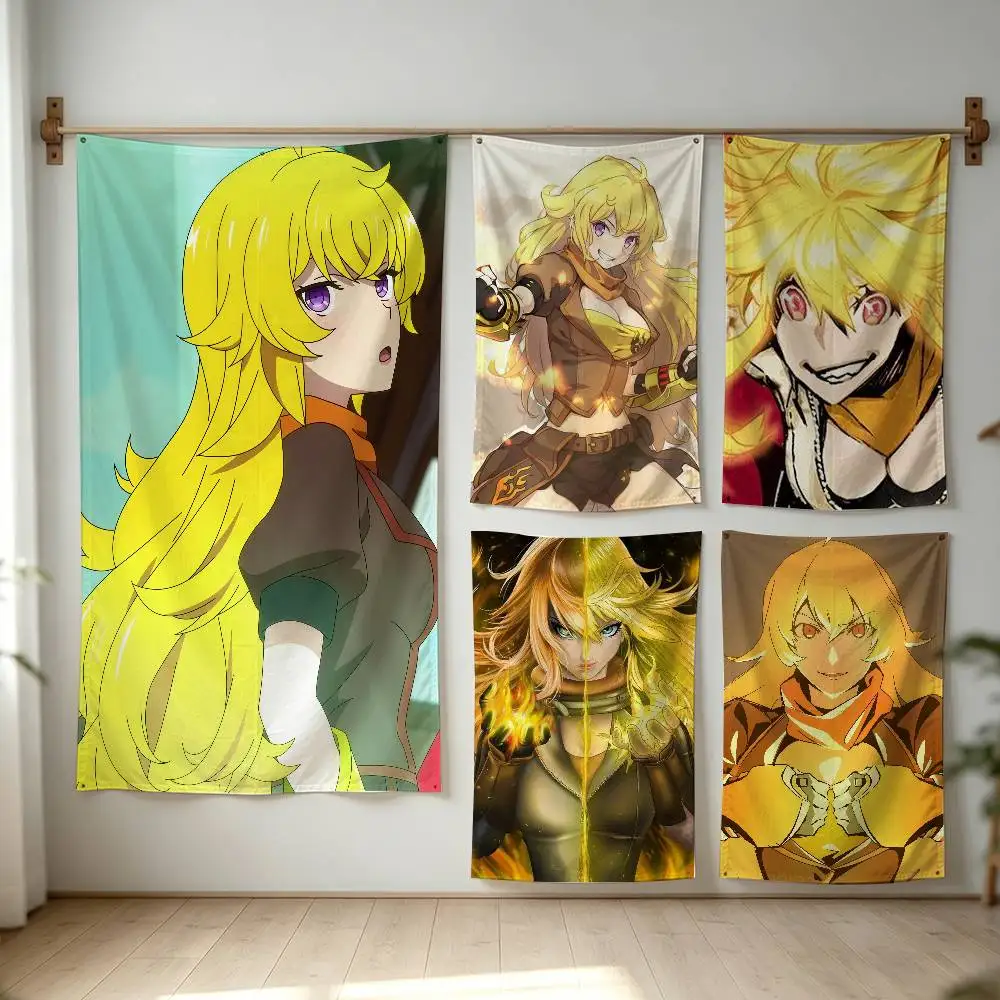 RWBY ICE Queendom Yang Xiao Long Flag Digital Printing Banner for Garage Wall Out Door Decoration