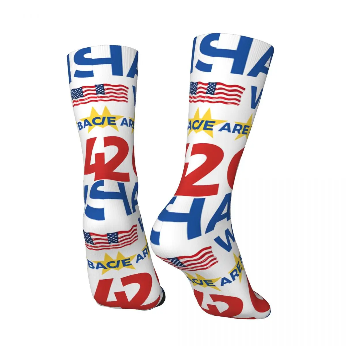 Funny Happy Men's compression Socks Harris Walz 2024 We Are Not Going Back Vintage Harajuku harris walz Hip Hop Novelty Seamless