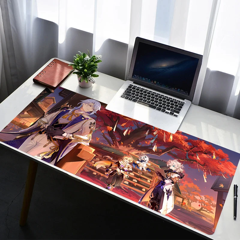 Mouse Pad PC Non Slip Rubber Mousepad Laptop Gamer Cabinet Keyboard Pad Office Computer Gaming Desk G-genshin Impact Mouse Mat