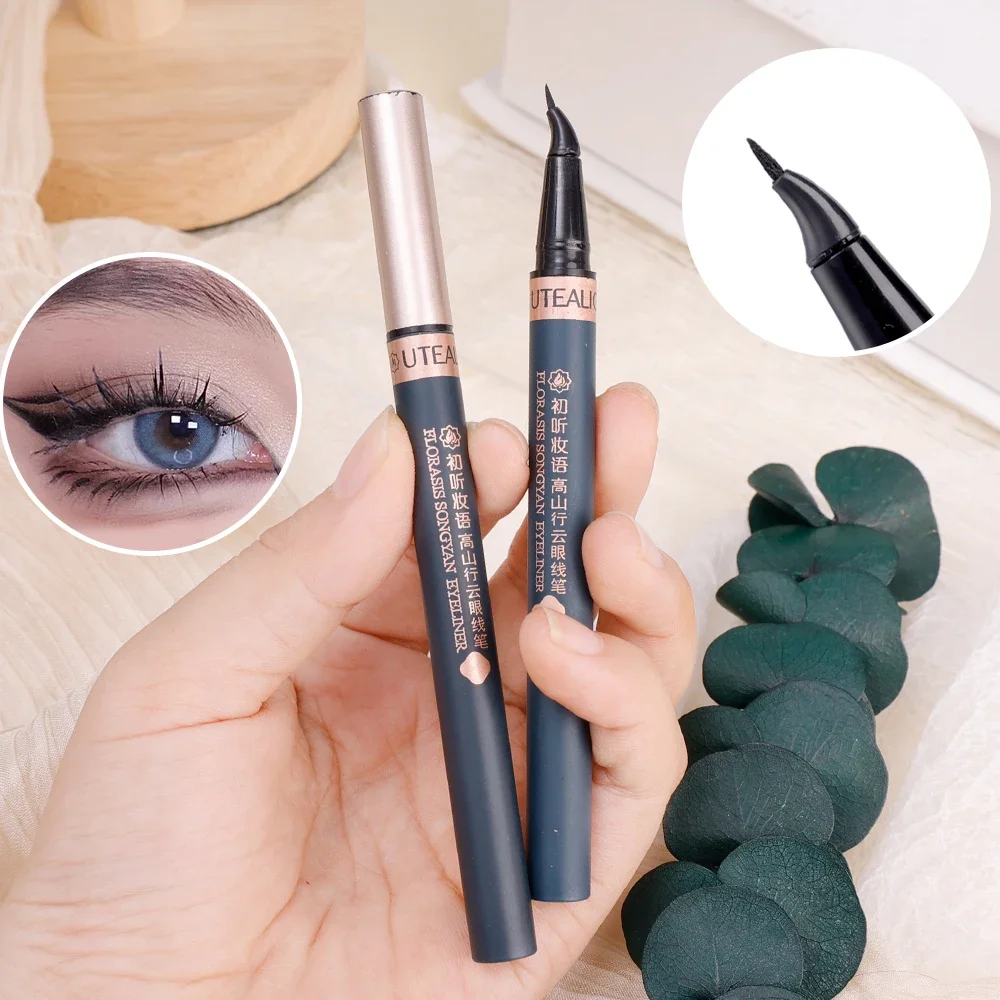 Bend Headed Eyeliner Liquid Pen Ultra Thin Waterproof Eyeliner Long-lasting Outline Shadow Lying Silkworm Smooth Eyeliner Makeup