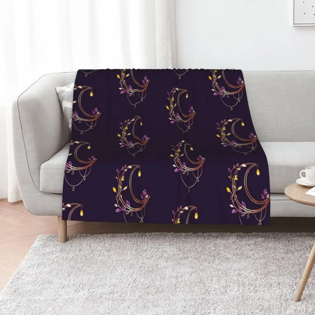 Subtle Pride Moon - Non-Binary Throw Blanket Bed linens Hairys Picnic Quilt Polar Blankets
