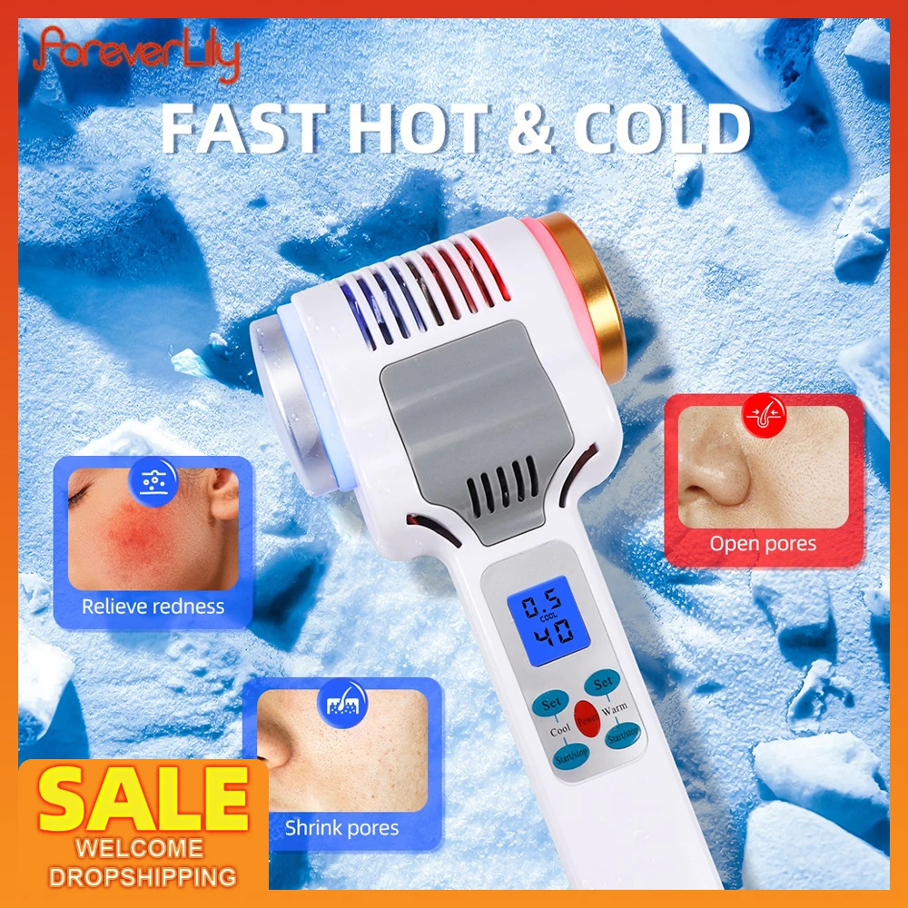 Hot Cold Hammer crioterapia strumento di massaggio facciale riscaldamento del ghiaccio caldo sollevamento della pelle del viso stringere fotone Anti-età viso Spa