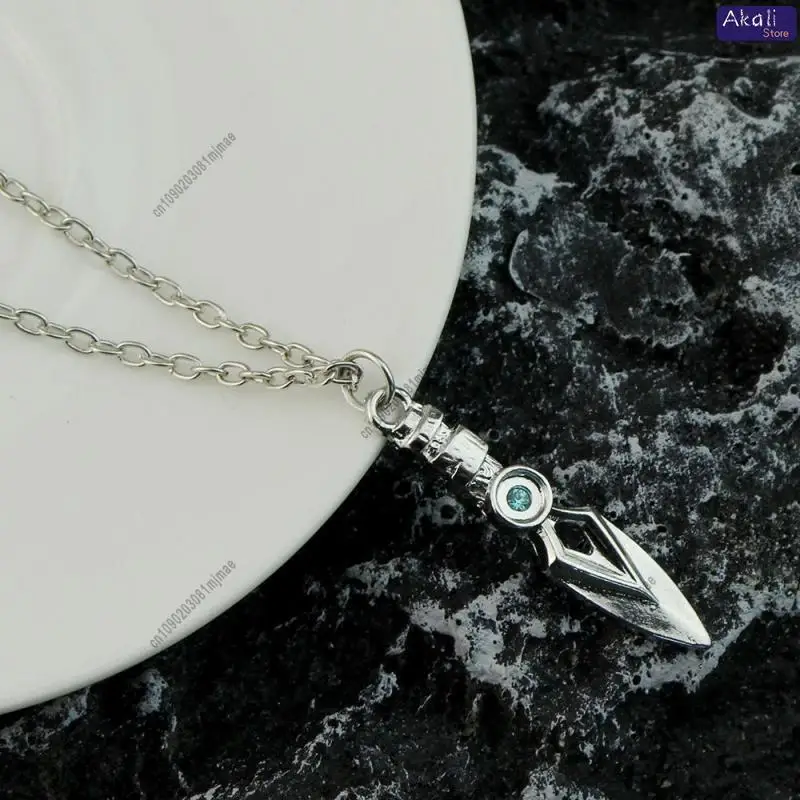 Valorant Jett Sage Ring and Dagger Necklace Set Cosplay Jewelry Pendant Anime Game Accessories Gift for Fans