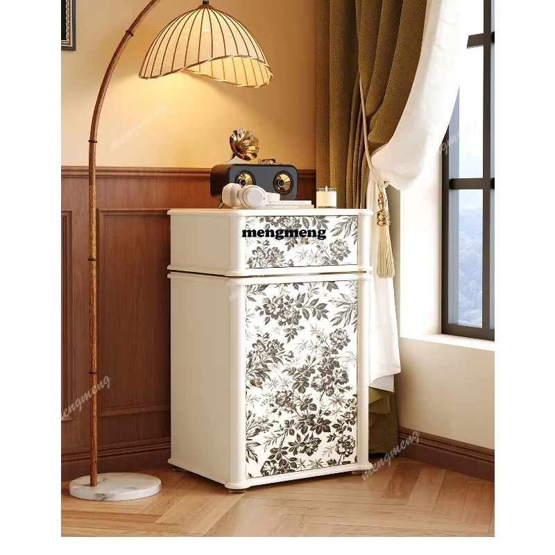 Bedroom bedside table French cream wind niche design safe integrated cabinet