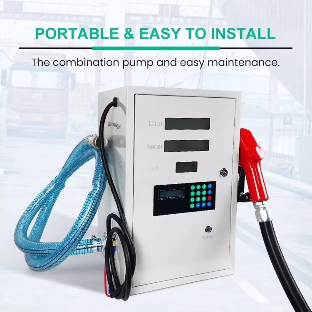 Diesel Pump Set Mobile Fuel Transfer Kit Portable Electric Self-Priming Pump for Outdoor Car Truck Boat
