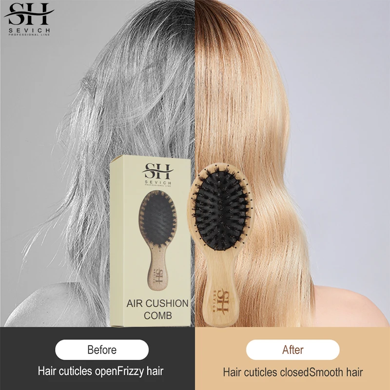 

Sevich Natural Boar Bristle Hair Comb Anti-static Scalp Massage Comb Women Hair Styling Comb Wooden Hair Brush Hairdressing Tool