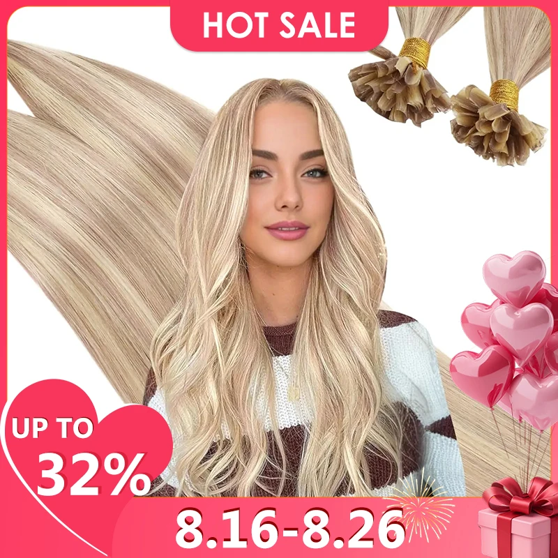 Ugeat Remy U Tip Hair Extension in Human Hair 1g/s Nail U Tip Hair 14-24