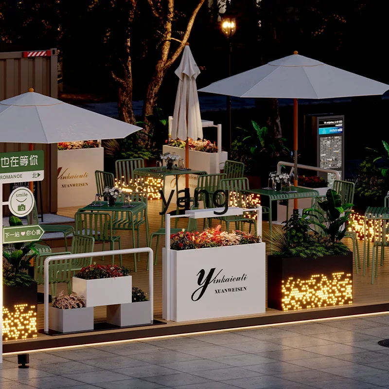 LTT outdoor flower box combination commercial street square partition outside the creative green plant flower box
