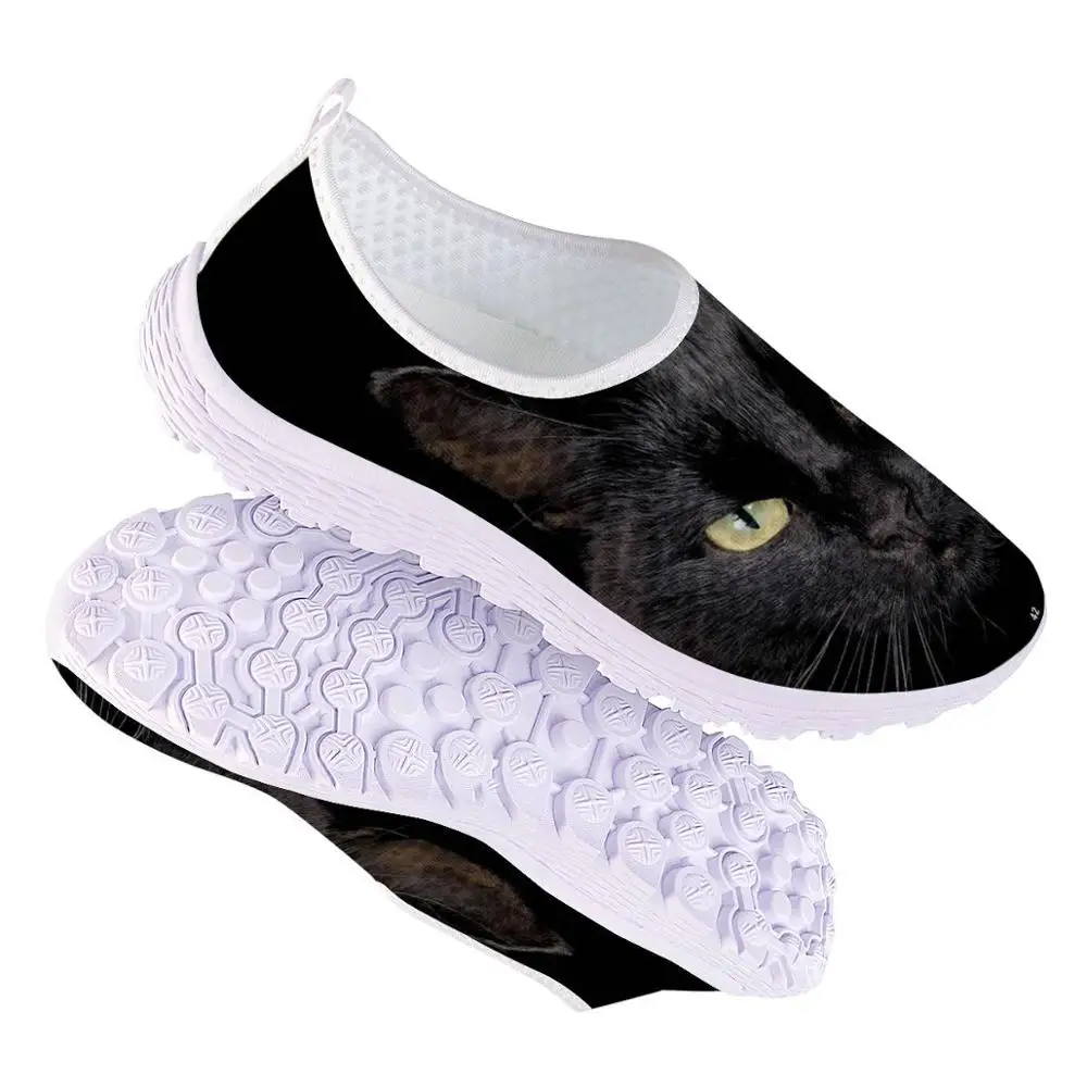 Kittens Cute Baby Cats Printed Spring Summer Mesh Sneakers Women Casual Flats Super Light Walking Female Flat Shoes