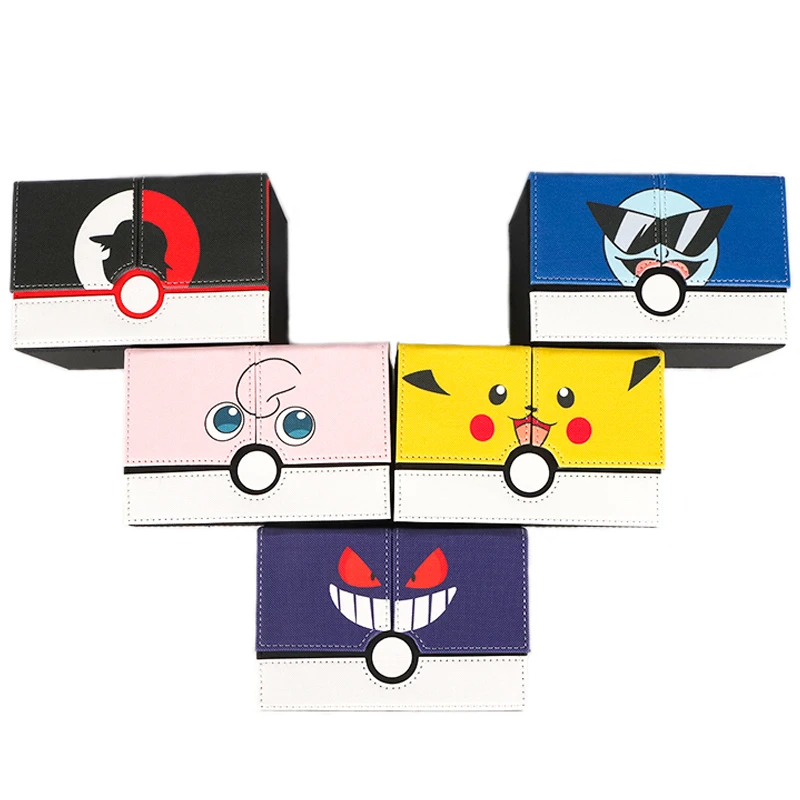 Cartoon Pokemon Ptcg Anime Board Game Card Storage Collection Box High Capacity Gengar Jigglypuff Card Box Can Store 240+ Cards