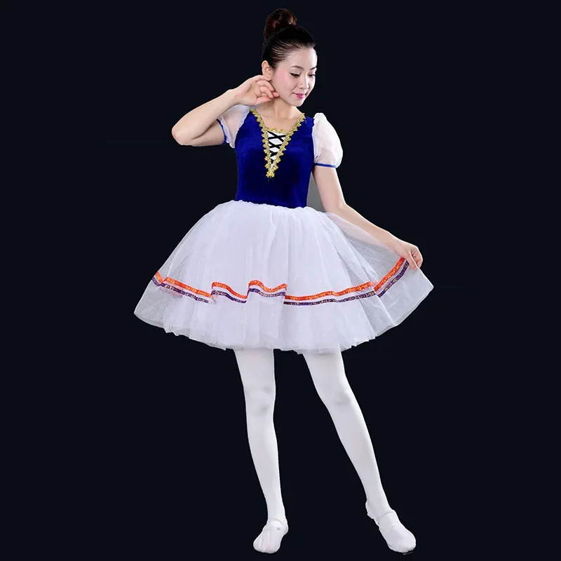 Adulto swan lago dança vestuário mulher ballet saia adulto profissional imagem ballet vestido azul