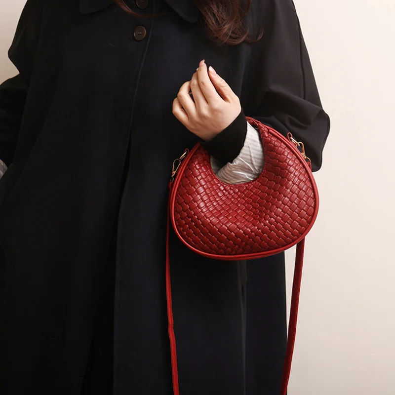 Mode Schwarz Halbmond Tasche Luxus Pu Leder Damen Geldbörsen und Handtaschen Umhängetaschen Frauen Schulter Taschen – Detail 10