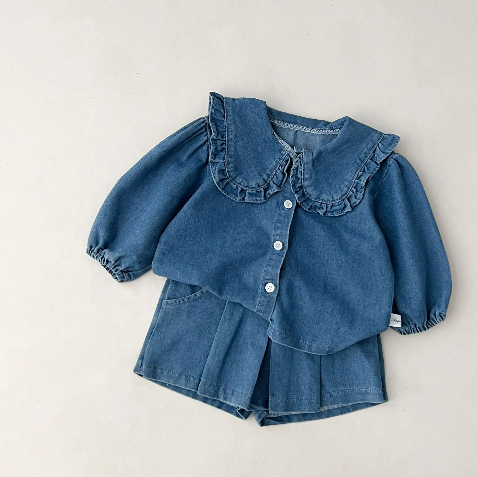 Korean baby toddler 2025 new spring children's casual fashion fashion jeans suit two-piece jeans skirt 0-6 years old