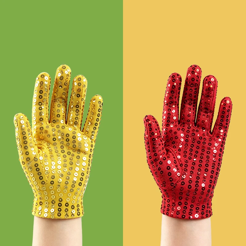 Children's Sequin Gloves for Kindergarten Performances, Glitter Gloves for Men and Women, Adult Performance Stage Gloves
