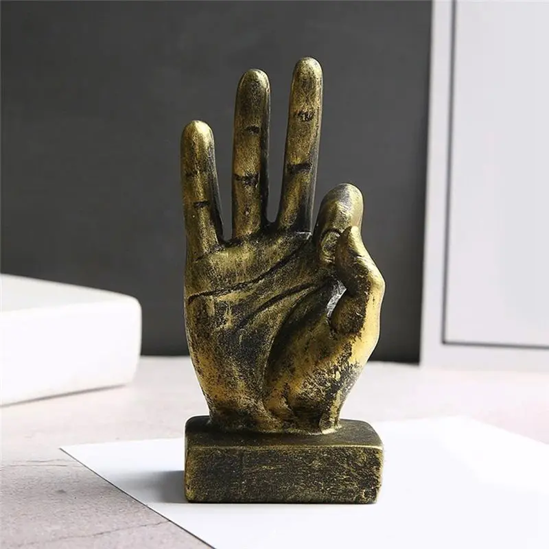 AF93-اليد إصبع لفتة مكتب التماثيل أصابع النحت الإبداعية المنزل خزانة غرفة النوم الرف الديكور