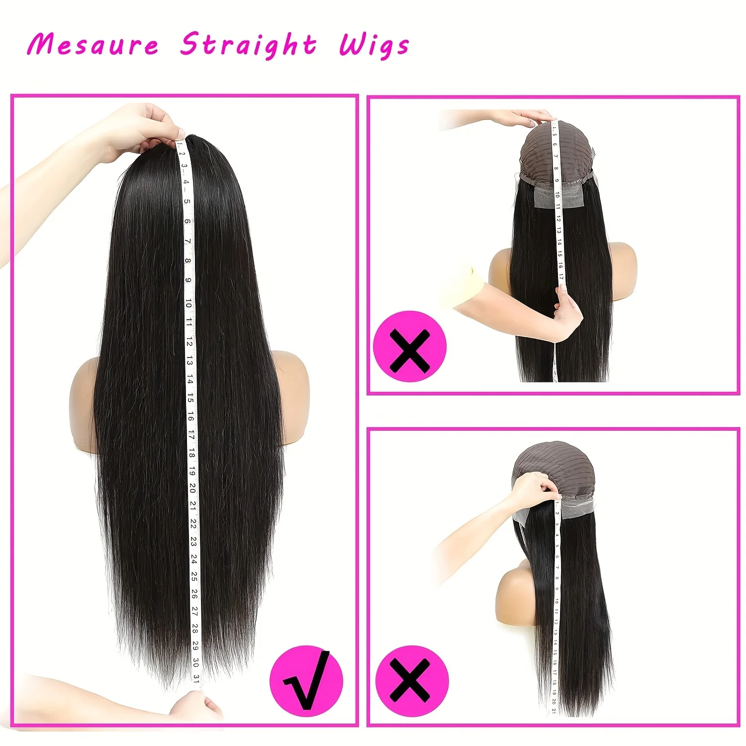 Renda lurus transparan 1B 13x4 inci HD renda ketebalan 200% wig depan renda rambut manusia