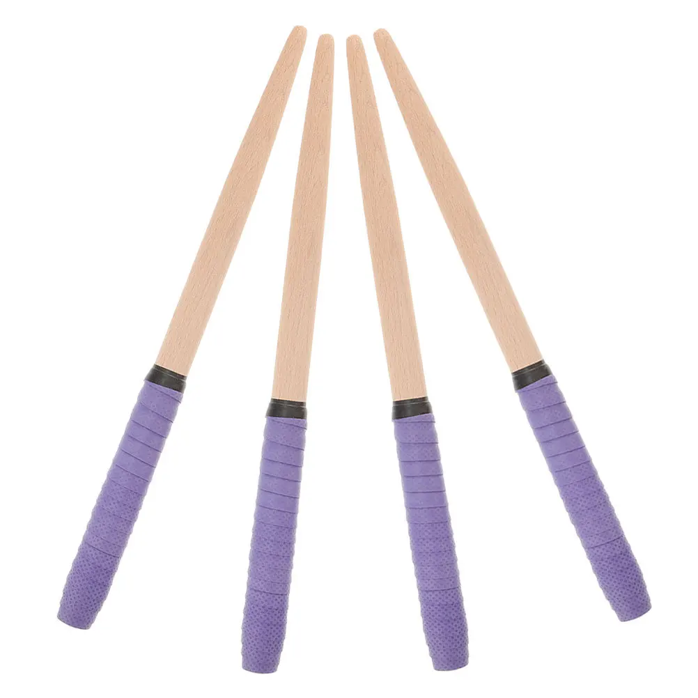

4Pcs Purple Wooden Drumsticks Ergonomic Grip Comfortable Hold for Drum Set Practice Performance Wood Percussion Sticks