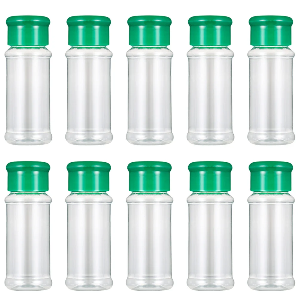 20 Pcs Seasoning Pots Castor Bread Crumbs Kitchen Plastic Bottle Clear Container