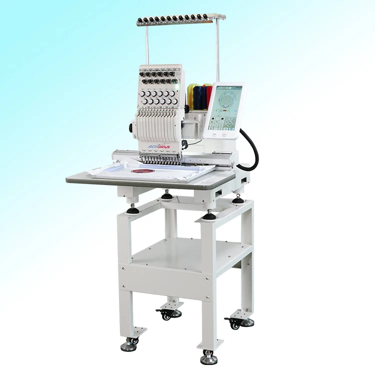 China Mini Computerized Cheap Price 12 Needles Flat T-shirt Hat Broder Sewing Logo Household Embroidery Machine