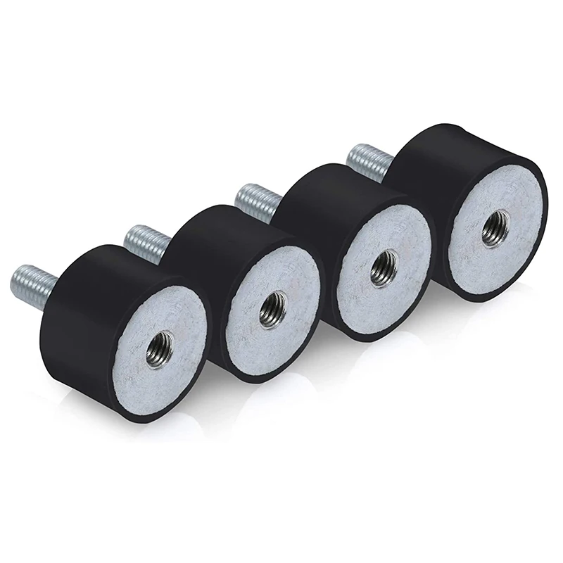 4 Pack M8 Thread Rubber Mounts, VD Shock Absorber Anti Vibration Mount Bobbin Isolator Cylindrical Shock Absorber