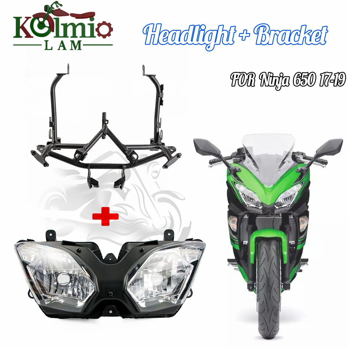 Fit For KAWASAKI 2017 - 2019 NINJA 650 Headlight + Fairing Headlight Bracket EX 650 EX650 NINJA650 KRT 2018 Front Headlamp