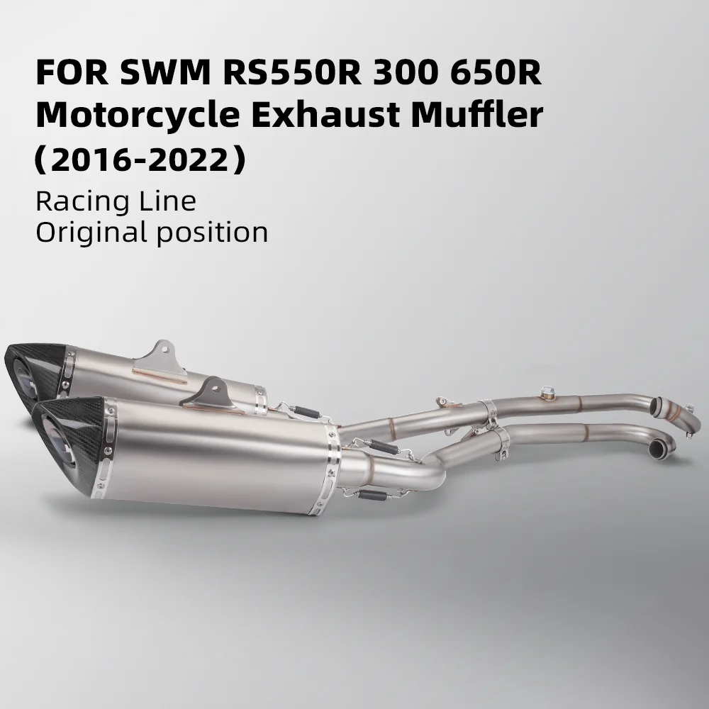 

For SWM RS550R 300 650R Motorcycle Exhaust System Upgrade Kit High Quality Original Position Link Pipe Two Tail End Muffler